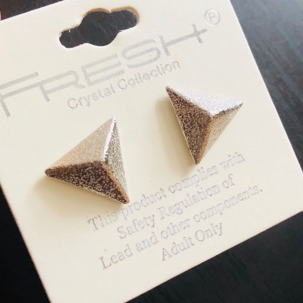 Silver Pyramid Earrings